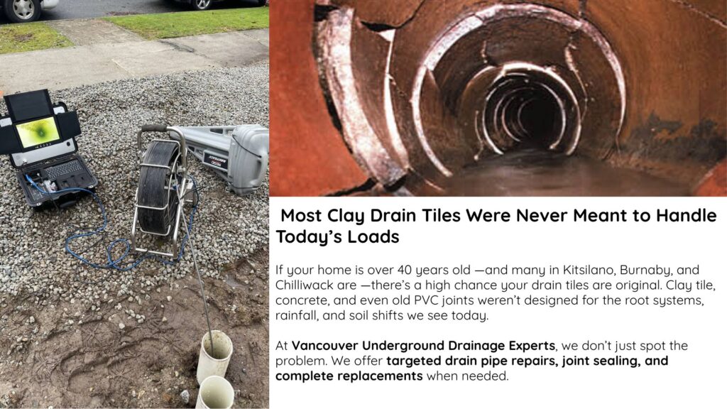 Drain camera footage showing hidden pipe break inside residential plumbing system