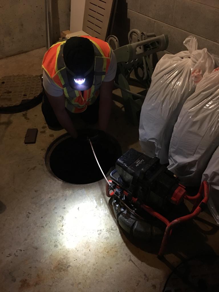 Sump pit installed for underground basement drainage system in Vancouver home