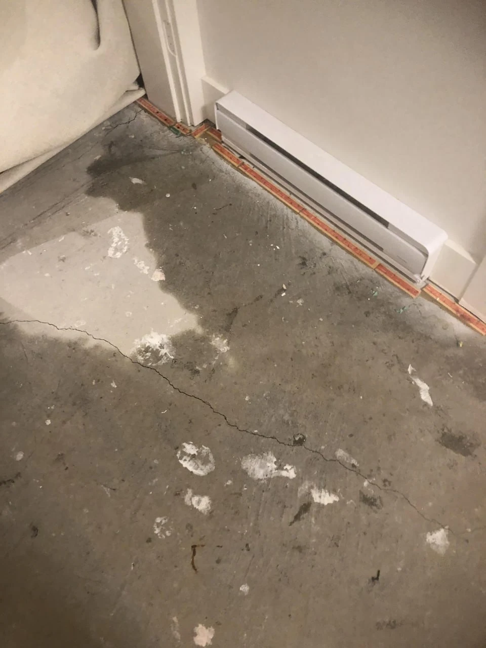 Wet basement with water intrusion