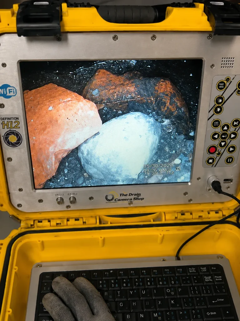 broken drain tile camera inspection