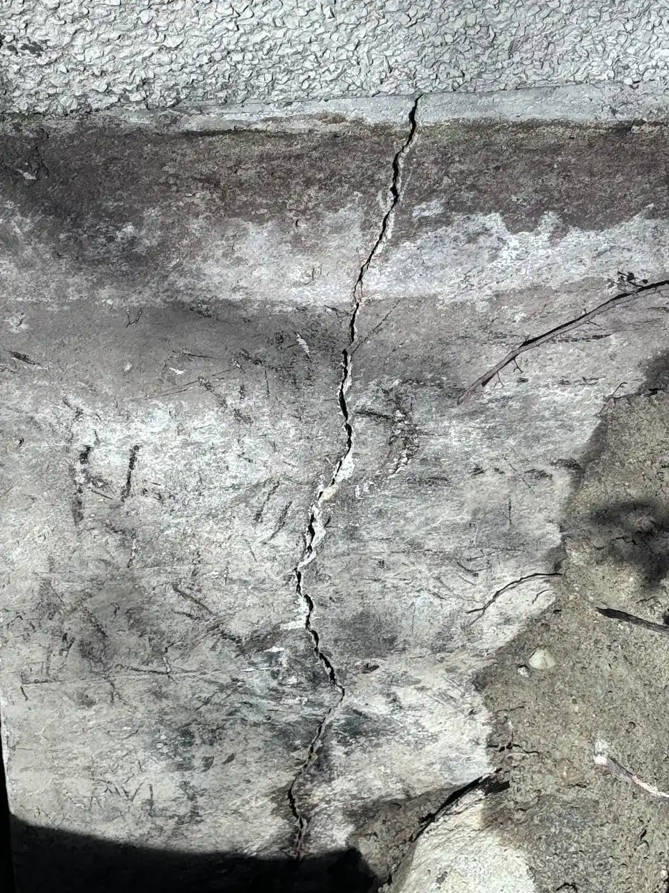 Foundation crack exposed during excavation in Vancouver