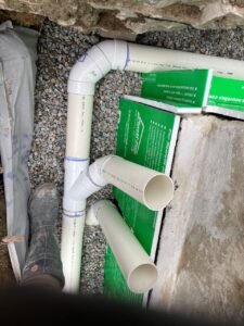 exterior pvc drain tiles installed