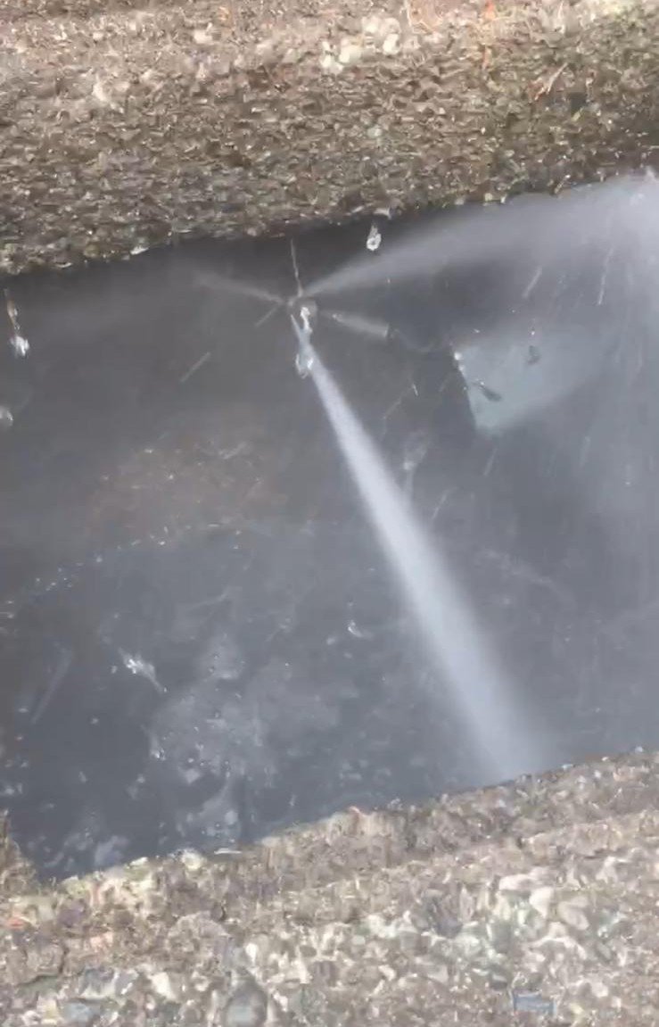 Perimeter drain cleaning with hydro jet equipment