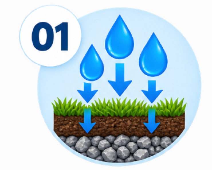 grid on how french drain works