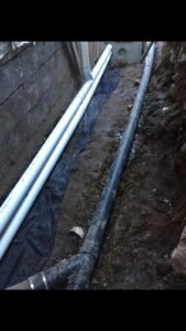 French drain installed 2 drain