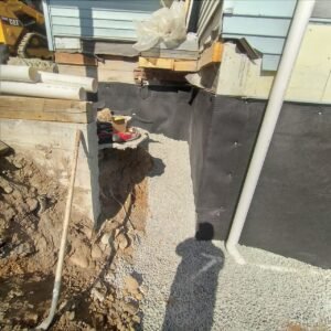 Foundation waterproofing and drainage installation in Vancouver