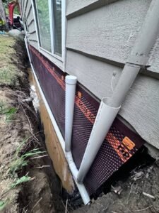 French drain installation with foundation waterproofing in Vancouver