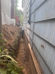Exterior French Drain Trench Installation Vancouver