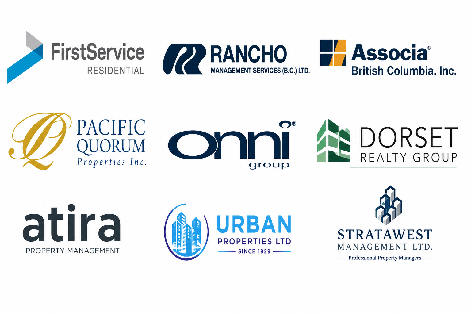 Property management companies we have worked with in Vancouver