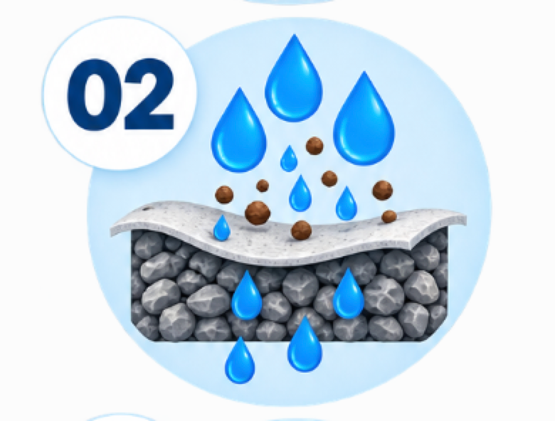 how french drain works Filter Fabric Keeps Soil Out