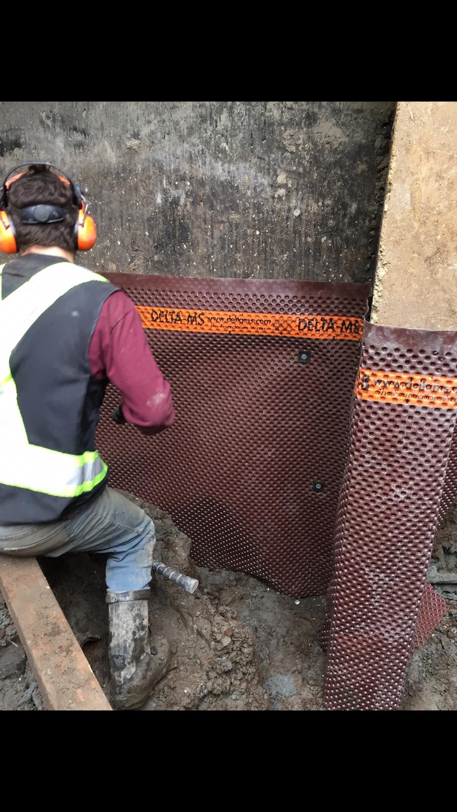 Exterior foundation waterproofing in Vancouver