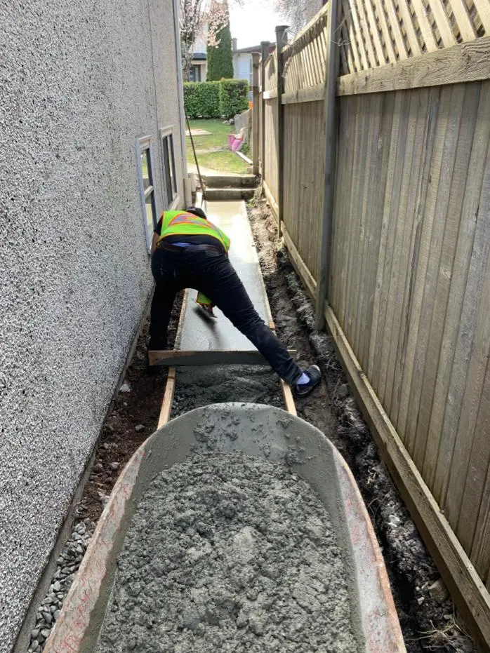 Clean up and restoration after perimeter drain installation