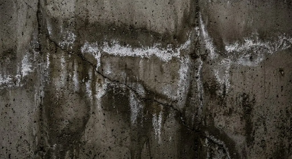 Damp below-grade foundation wall