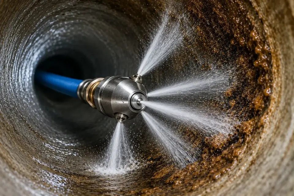 Hydro flushing underground drain cleaning in Vancouver