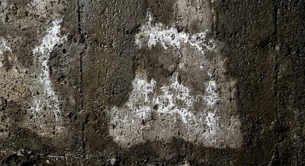 Moisture appearing on a basement wall after rain