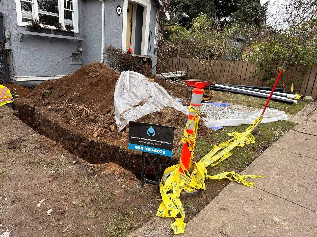 Vancouver Underground Drainage Experts working on a drainage project in Greater Vancouver